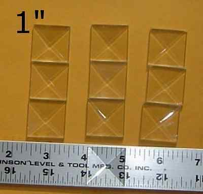 (box Of 30) 1 X 1 Inch Square Clear Glass Bevels 30 Tiny Beveled + Flat On Back