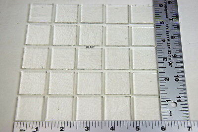 1101.50 - 25 Thin Clear 1" X 1" Squares Of Bullseye Glass Toppers Caps 90 Coe