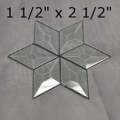(box Of 30) Tiny Clear Glass Diamond Flat Back Bevels 1-1/2 X 2-1/2 Inch