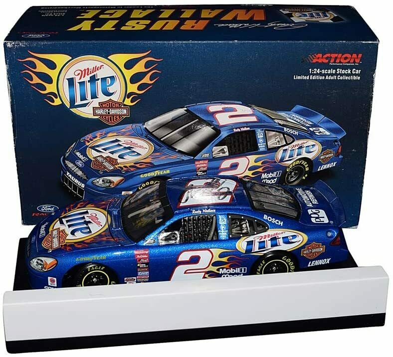 Autographed 2000 Rusty Wallace #2 Miller Lite Harley Davidson 1/24 Diecast Coa