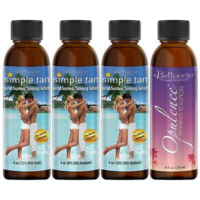 Belloccio Sunless Tanning Solution Variety Pack, Simple Tan & Opulence, 4oz Each